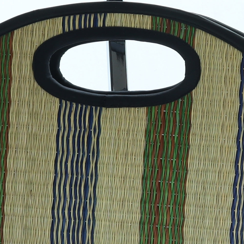 Khmer Product Womens Beige Striped Polyester Top Handle Bag Size Small