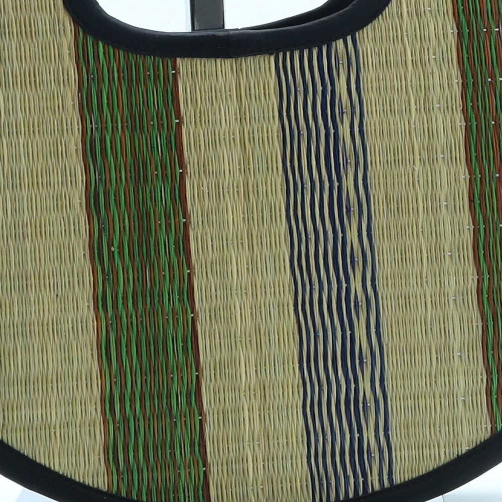 Khmer Product Womens Beige Striped Polyester Top Handle Bag Size Small