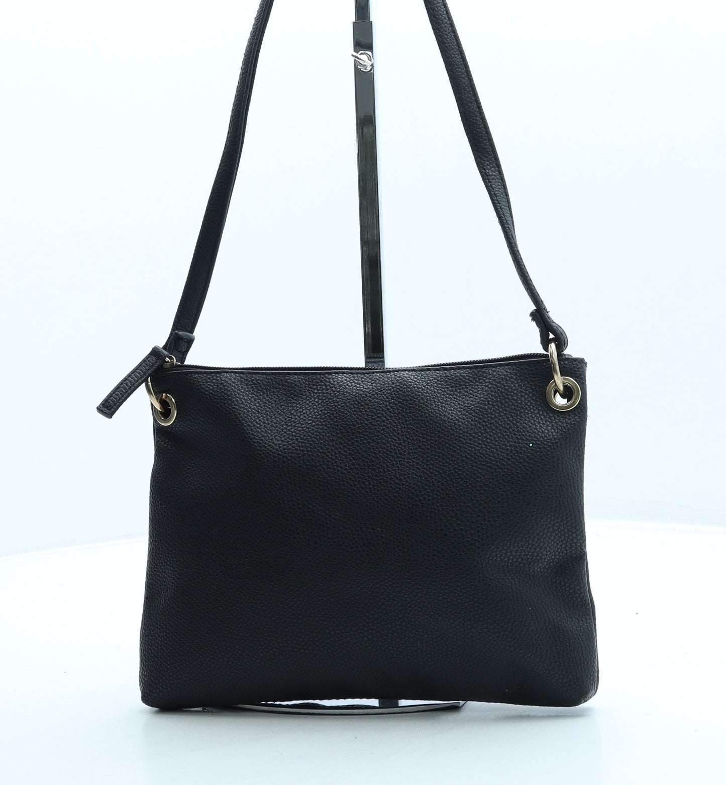 New Look Womens Black Leather Crossbody Size Small