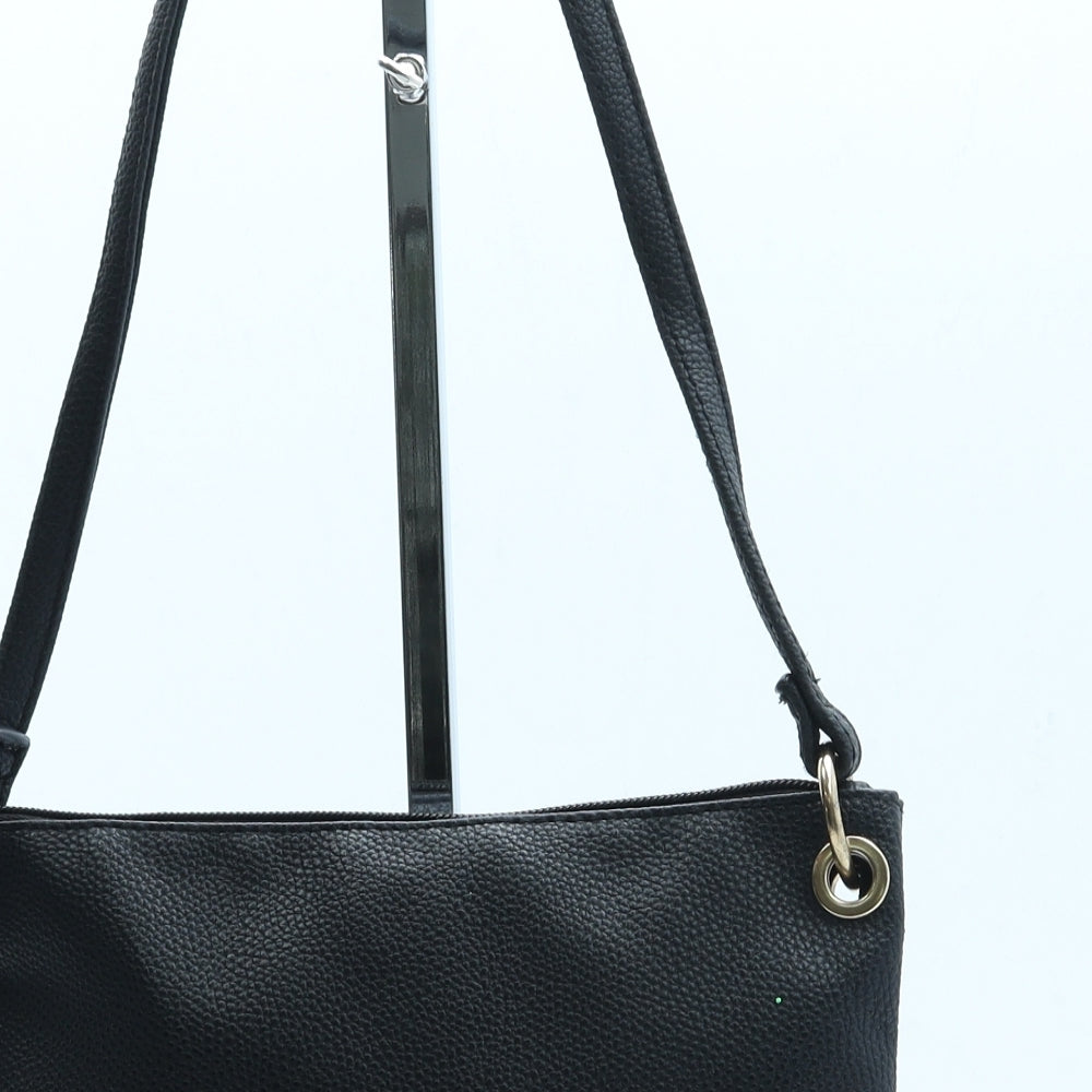 New Look Womens Black Leather Crossbody Size Small