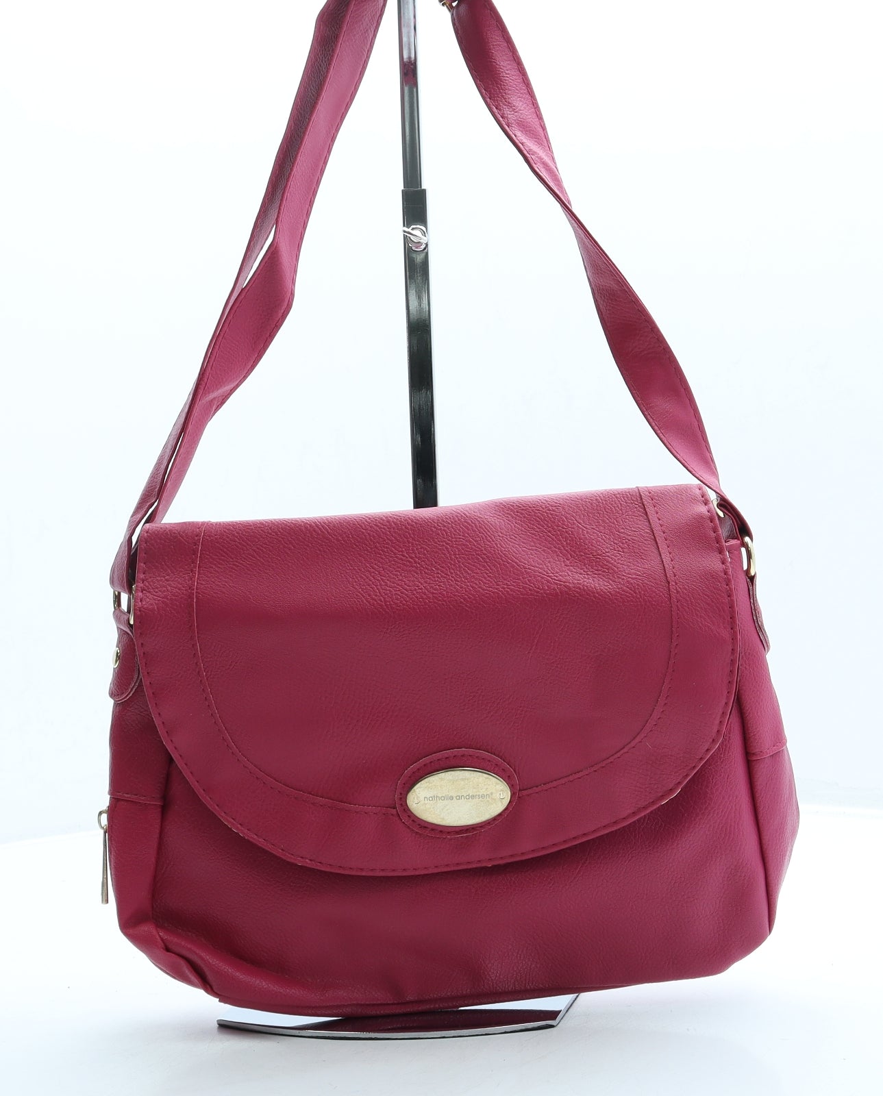 Nathalie Andersen Womens Pink Leather Crossbody Size Small