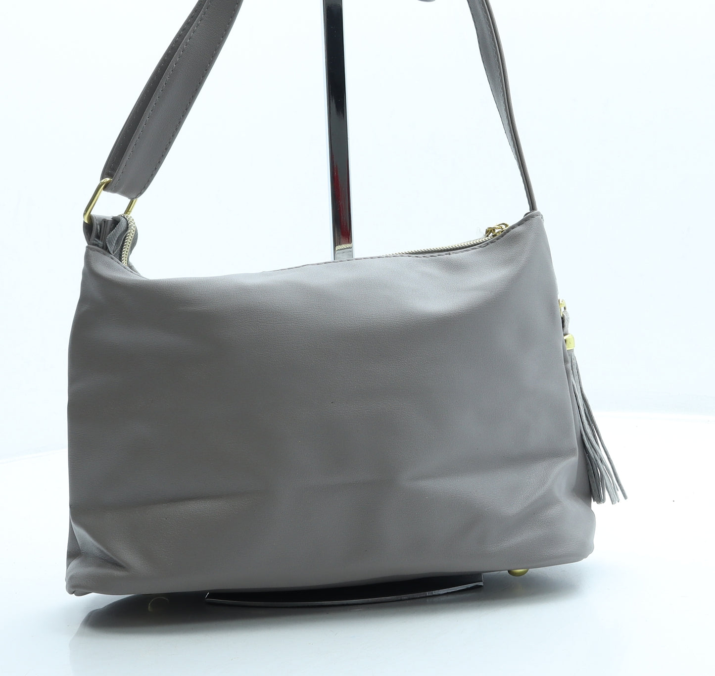 Daniel Hechter Womens Grey Leather Crossbody Size Small