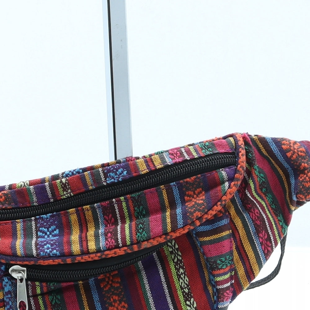 Preworn Womens Multicoloured Geometric Polyester Belt Bag & Waist Pack Size Small