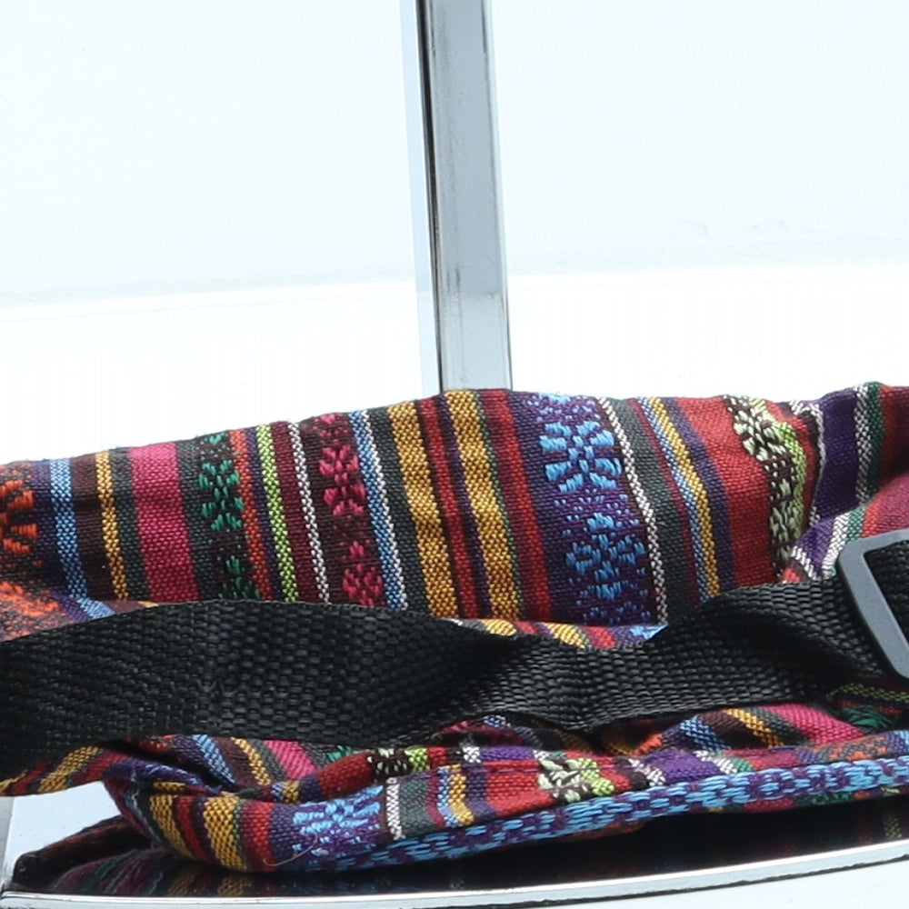 Preworn Womens Multicoloured Geometric Polyester Belt Bag & Waist Pack Size Small