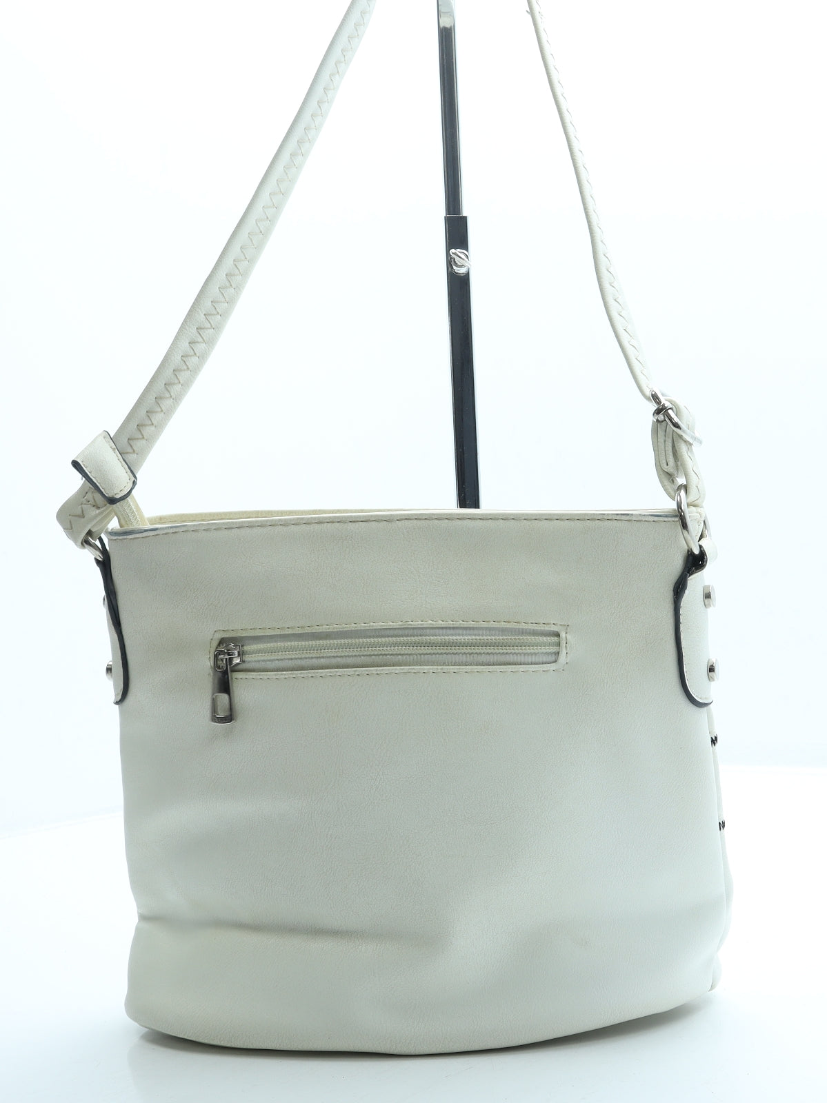 Lulu Womens Ivory Leather Crossbody Size Small
