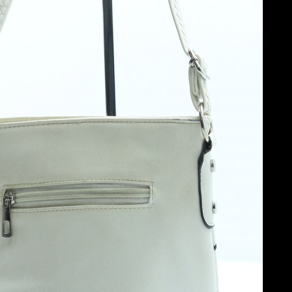 Lulu Womens Ivory Leather Crossbody Size Small