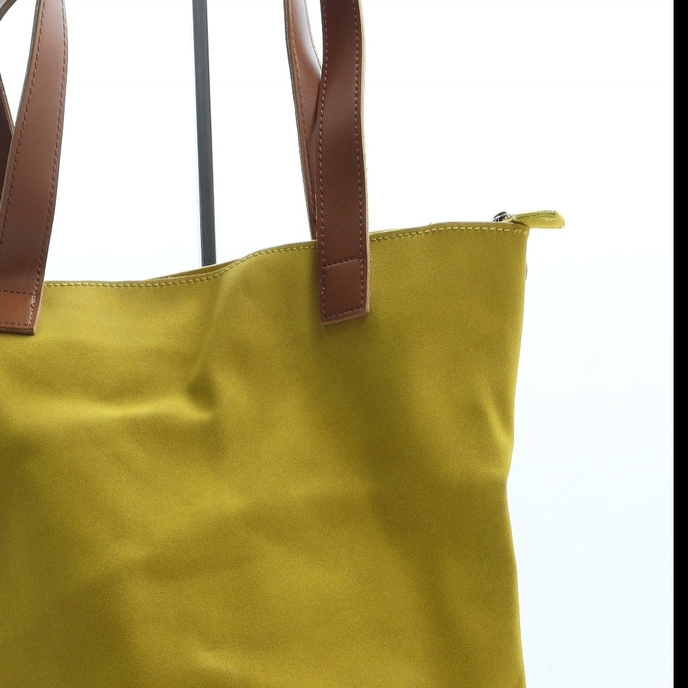 Preworn Womens Yellow Polyester Shoulder Bag Size Large