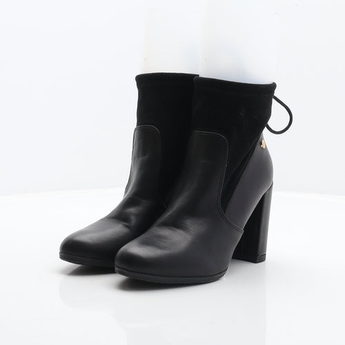 Xti Womens Black Leather Sock Boot UK 4 37