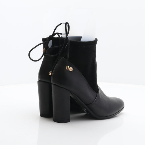 Xti Womens Black Leather Sock Boot UK 4 37