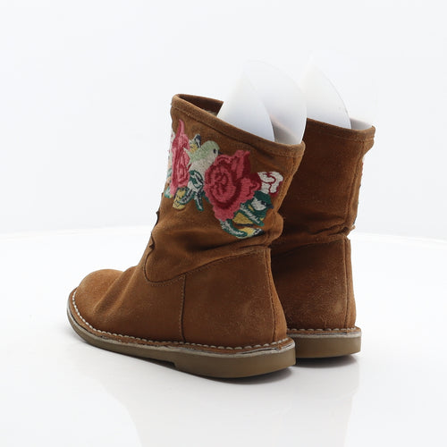 Zara Girls Brown Suede Shearling Style Boot UK 13 31