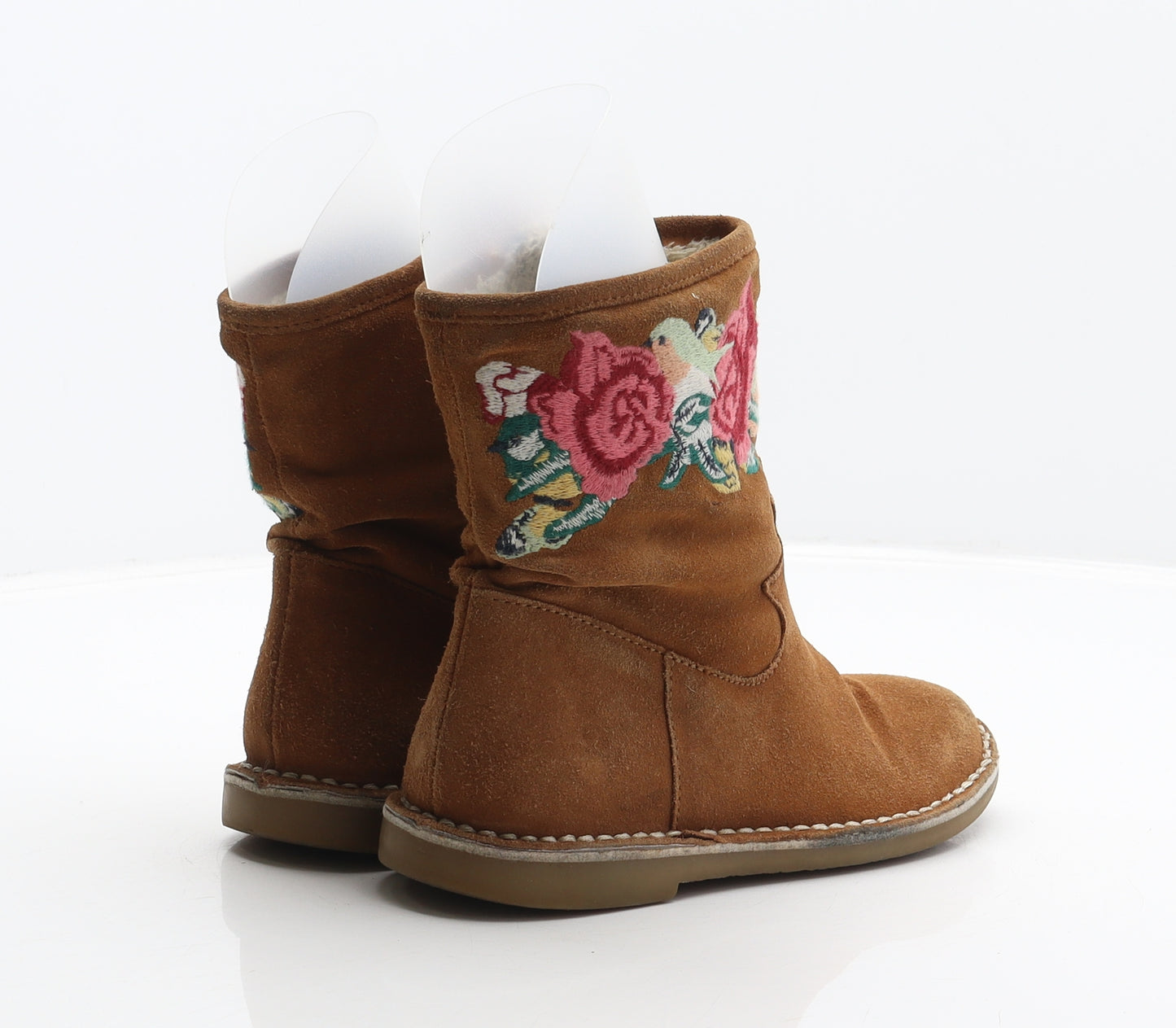 Zara Girls Brown Suede Shearling Style Boot UK 13 31