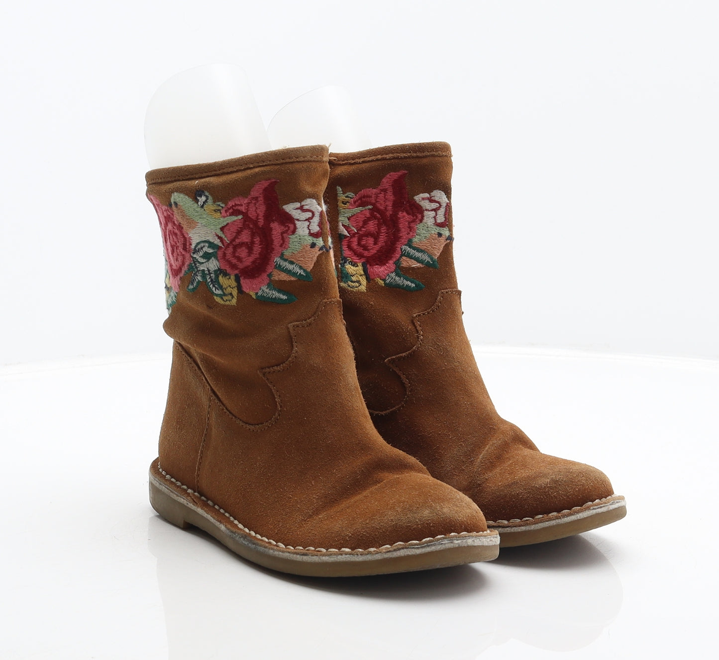 Zara Girls Brown Suede Shearling Style Boot UK 13 31