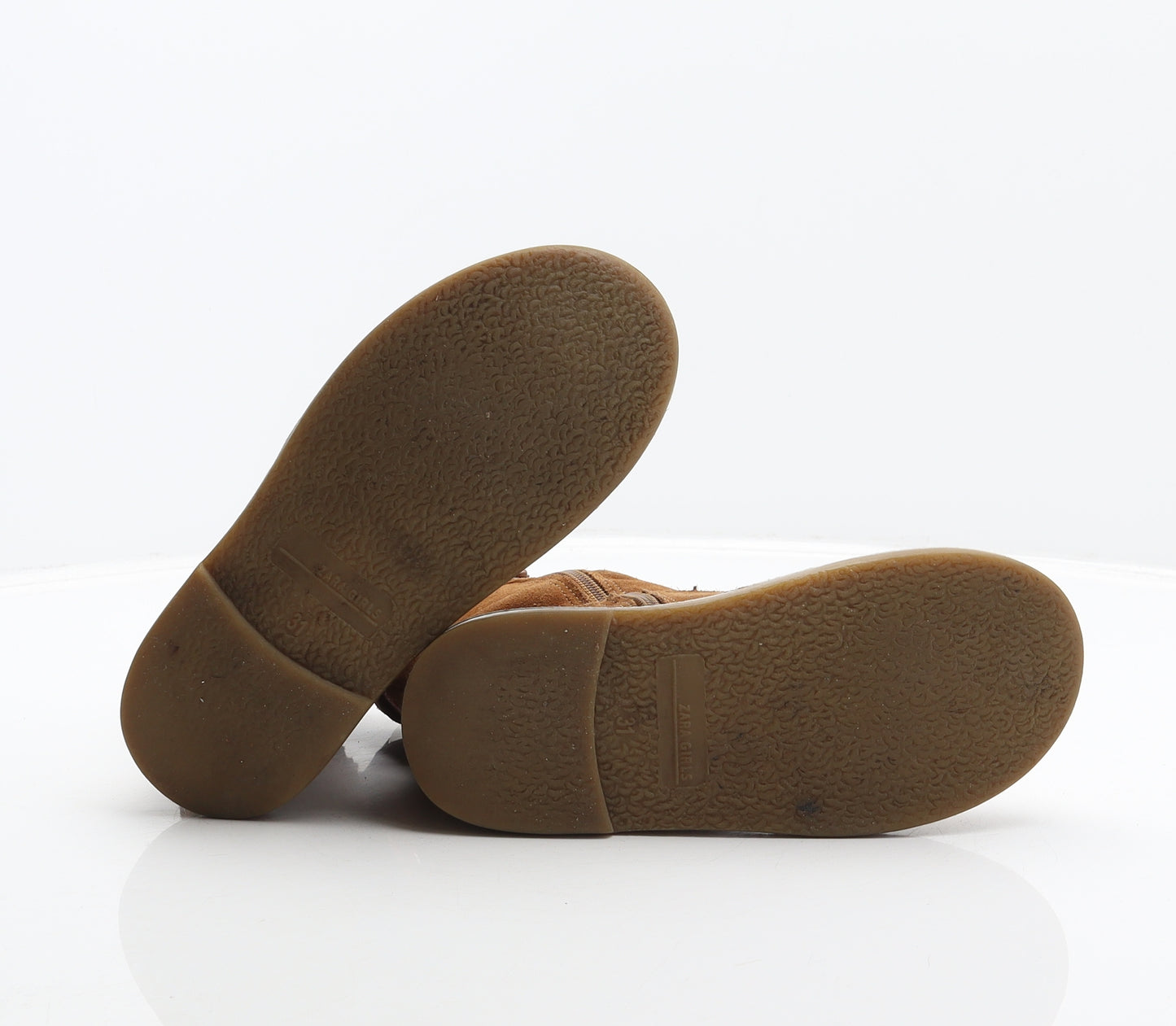 Zara Girls Brown Suede Shearling Style Boot UK 13 31