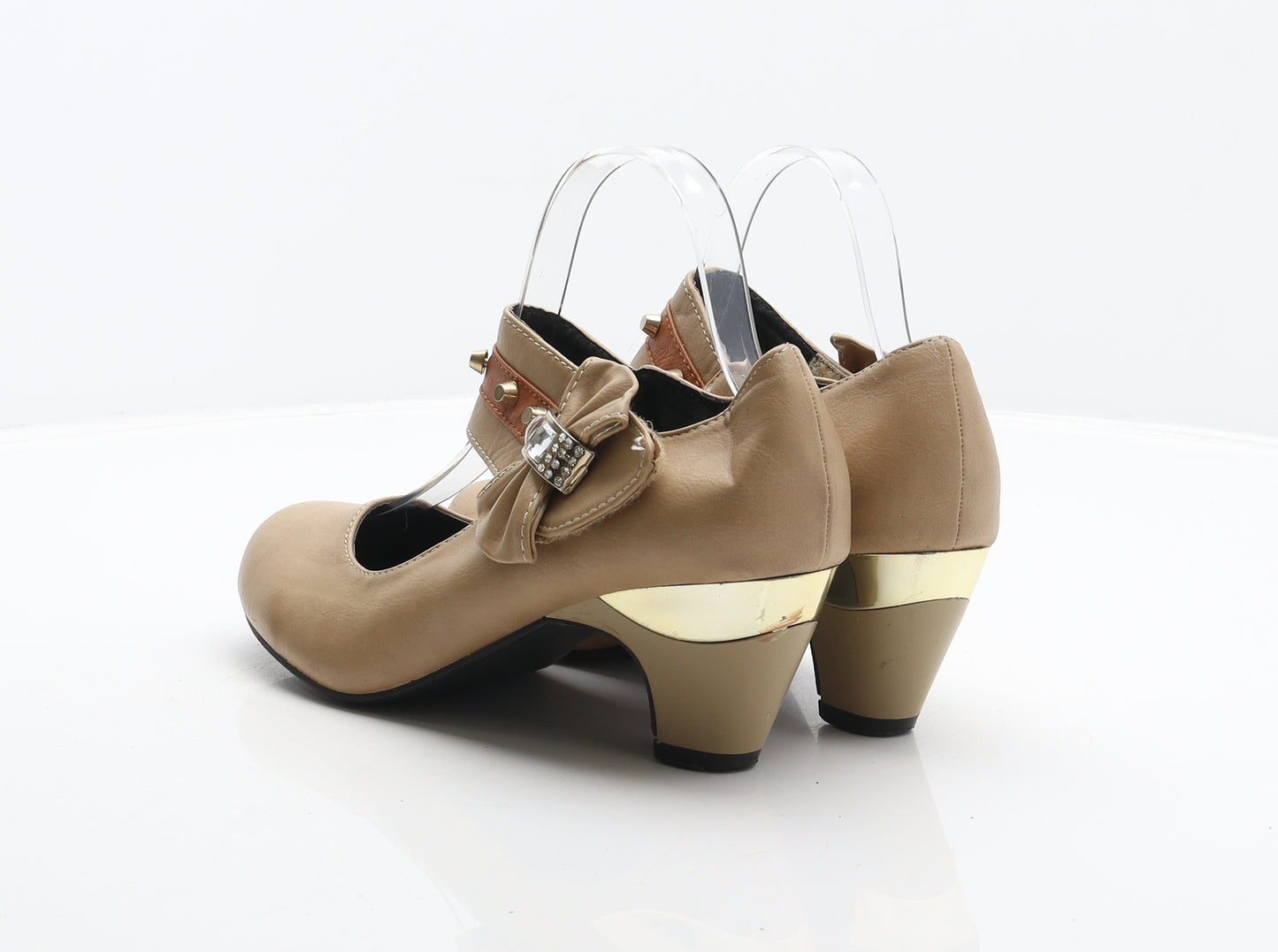 Liang jia Womens Brown Leather Court Heel UK 5 38