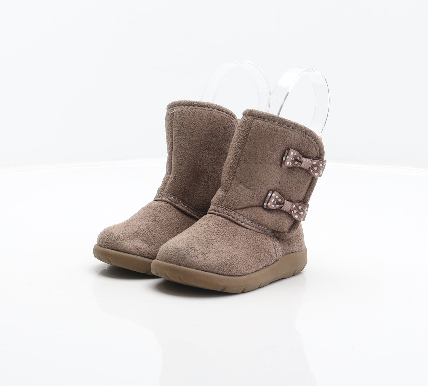 Preworn Girls Brown Polyester Shearling Style Boot UK 4