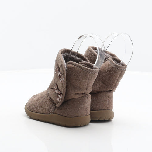 Preworn Girls Brown Polyester Shearling Style Boot UK 4