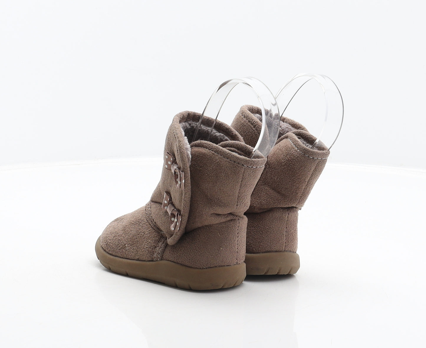 Preworn Girls Brown Polyester Shearling Style Boot UK 4