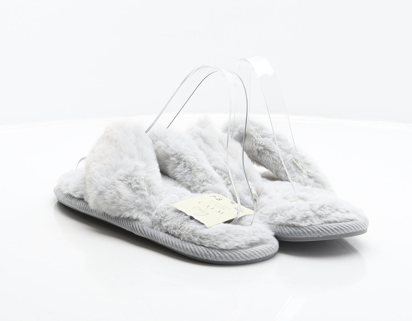 George Womens Grey Polyester Thong Slipper UK