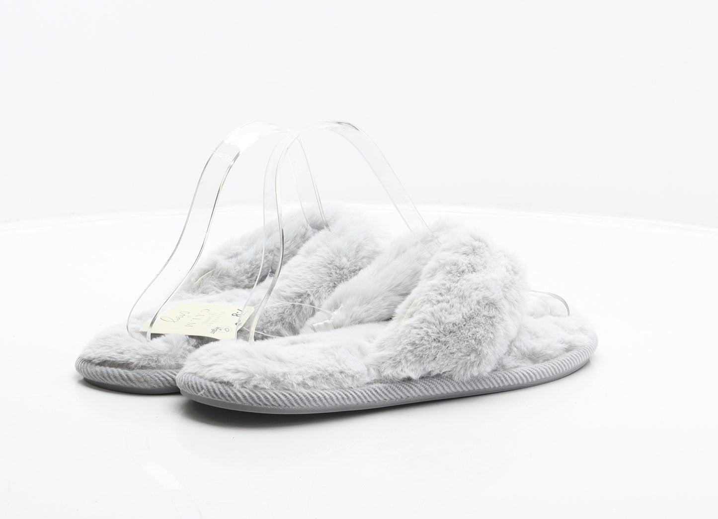 George Womens Grey Polyester Thong Slipper UK