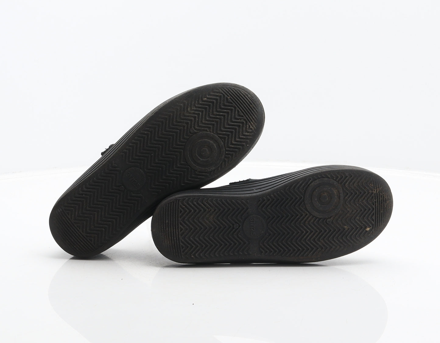 NEXT Girls Black Fabric Mary Jane Flat UK 12.5 31 - Flower detail
