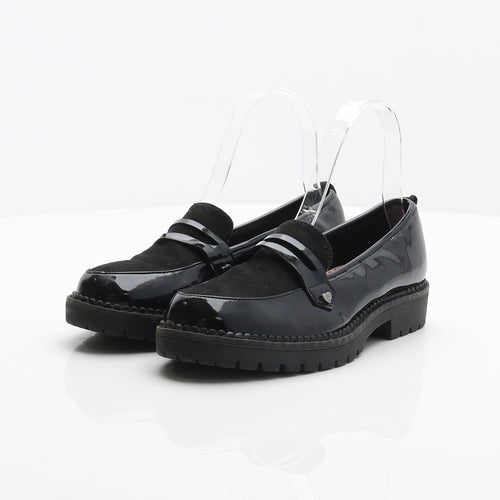 F&F Girls Black Synthetic Loafer Casual UK 2 34