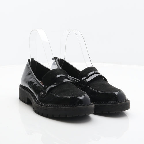 F&F Girls Black Synthetic Loafer Casual UK 2 34