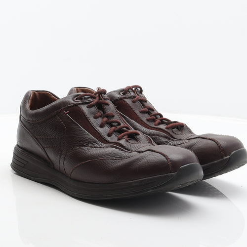 Clarks Mens Brown Leather Trainer UK 8