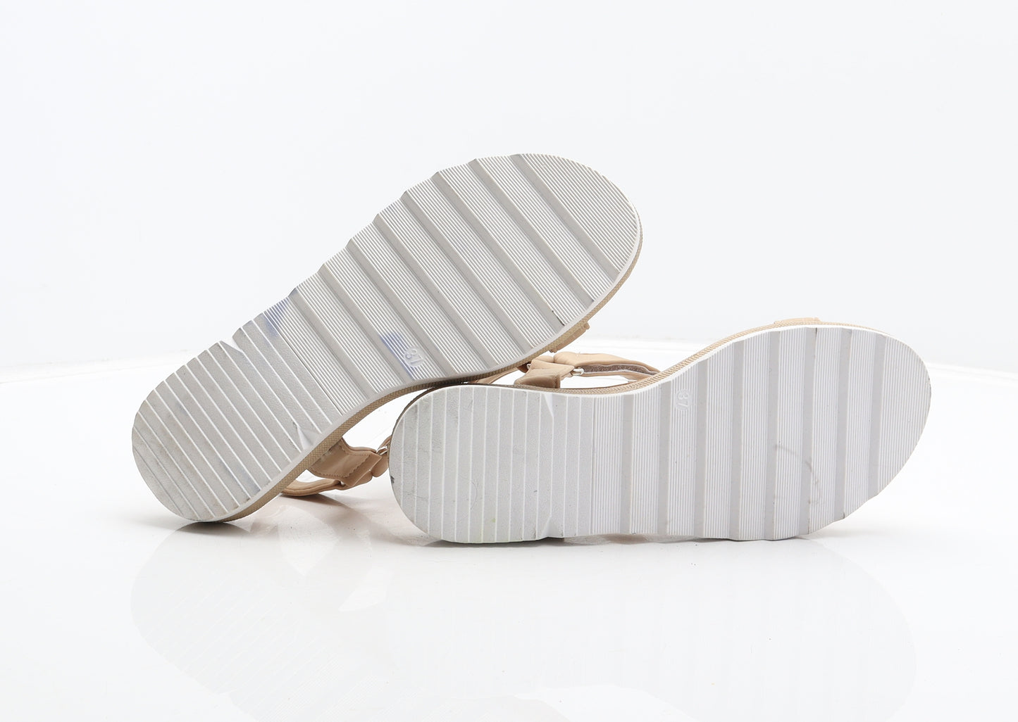 MSMG Womens Beige Polyester Strappy Sandal UK 4 37
