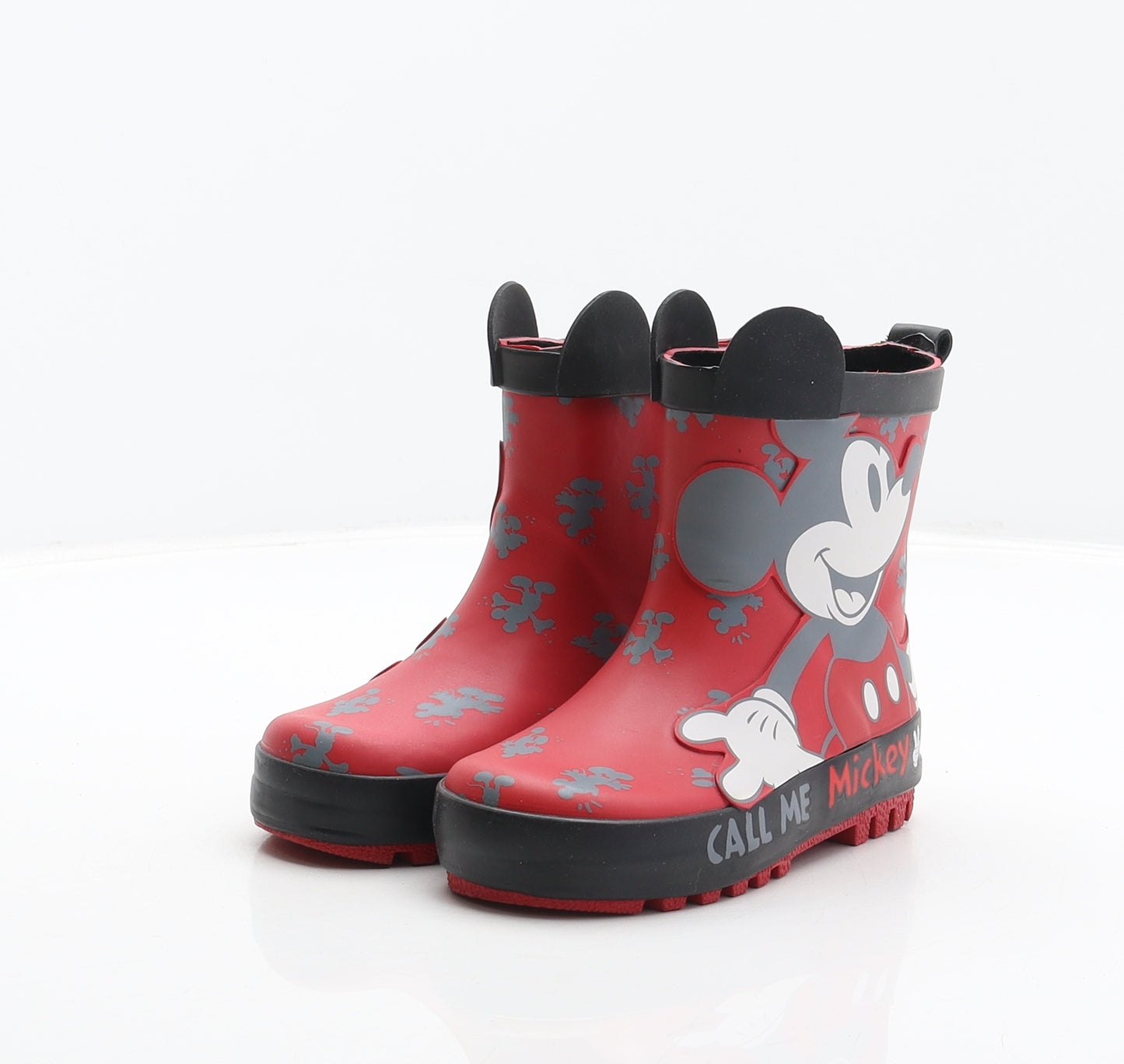 George Boys Red Synthetic Wellies Boot UK 7 24 - Mickey Mouse, Disney