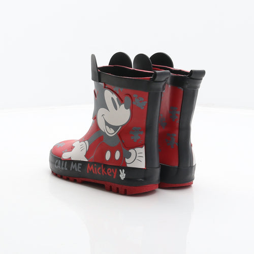 George Boys Red Synthetic Wellies Boot UK 7 24 - Mickey Mouse, Disney