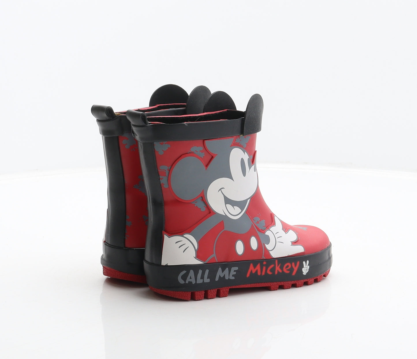 George Boys Red Synthetic Wellies Boot UK 7 24 - Mickey Mouse, Disney