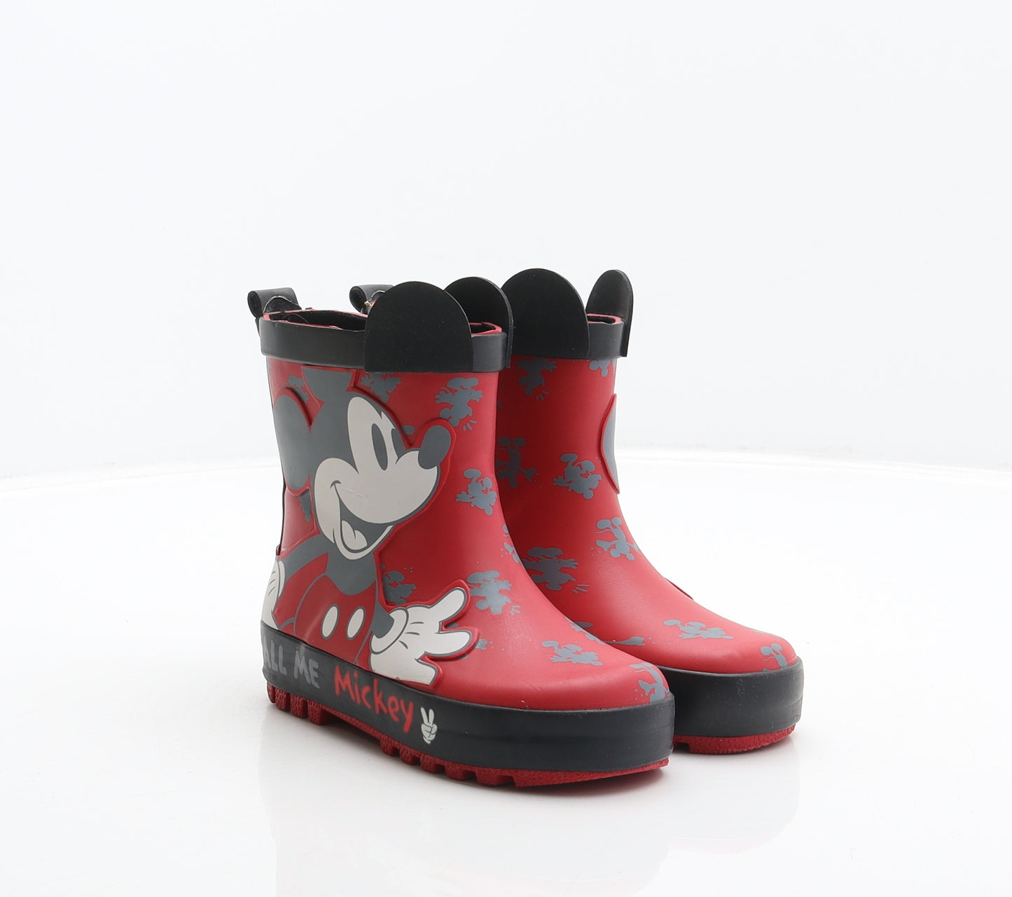George Boys Red Synthetic Wellies Boot UK 7 24 - Mickey Mouse, Disney