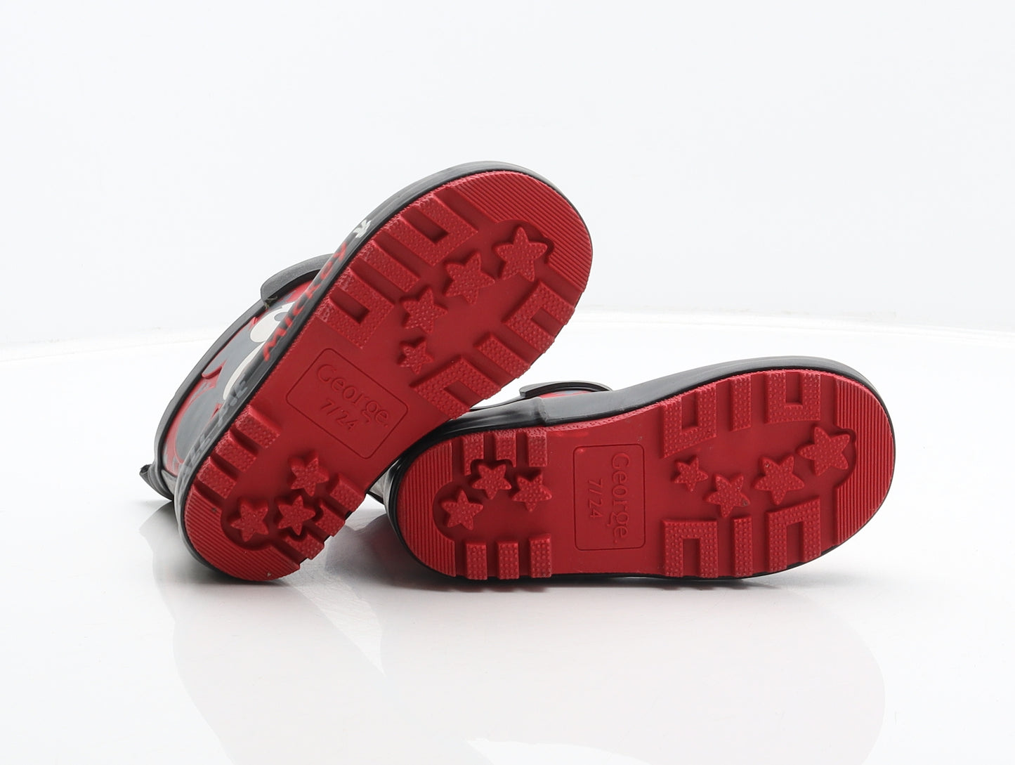 George Boys Red Synthetic Wellies Boot UK 7 24 - Mickey Mouse, Disney