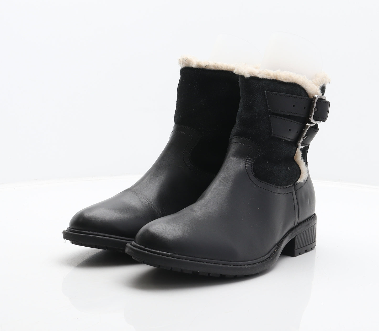 RedFoot Womens Black Leather Shearling Style Boot UK 6 39