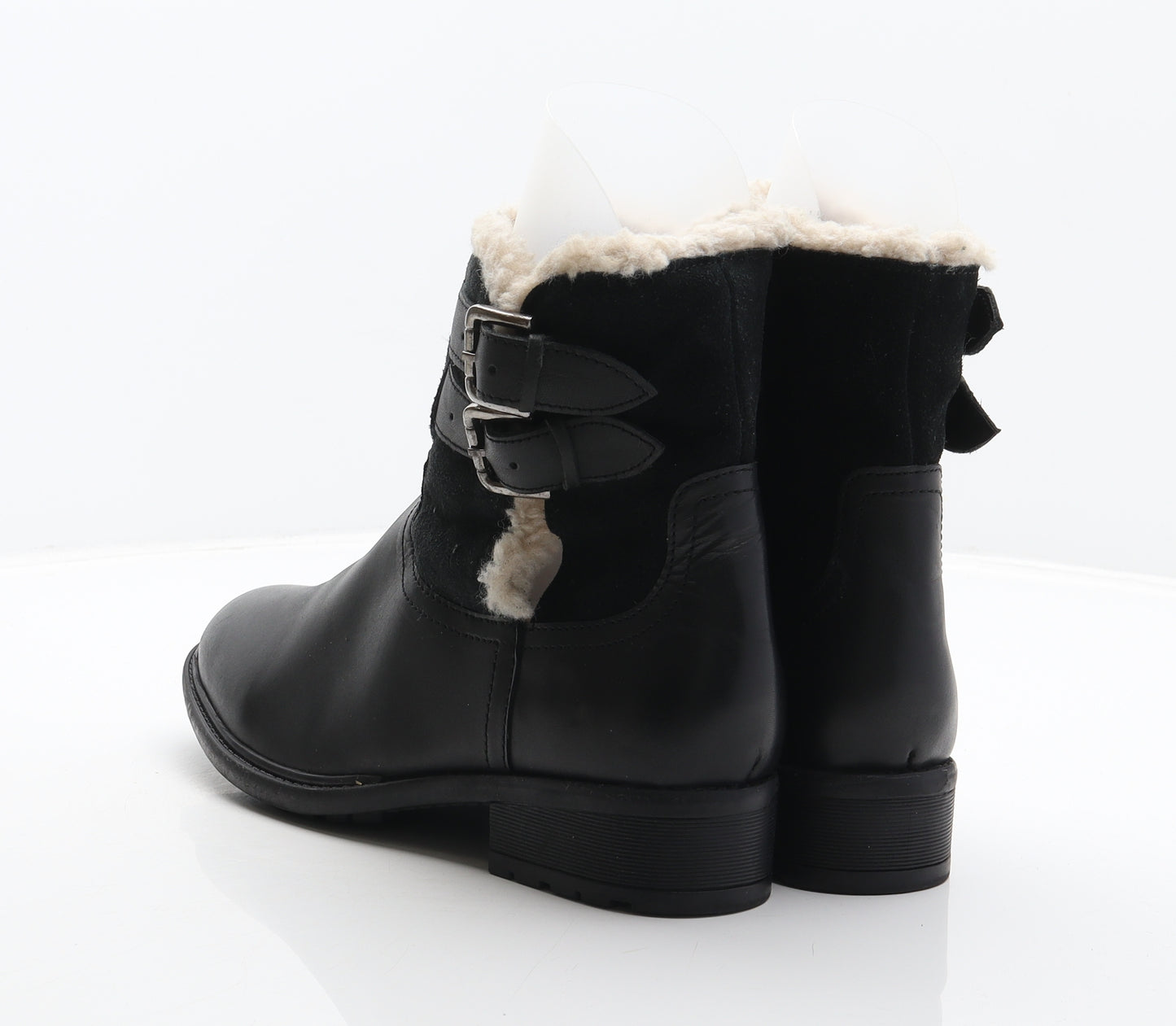 RedFoot Womens Black Leather Shearling Style Boot UK 6 39