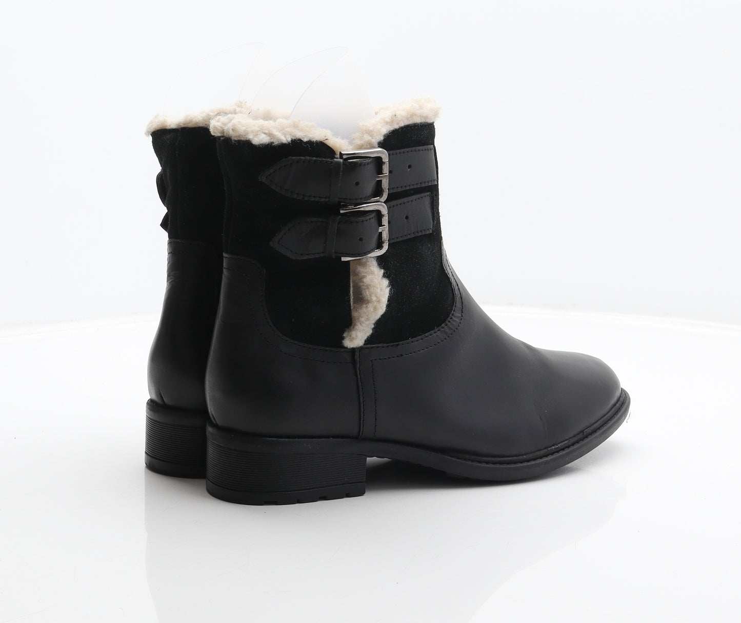 RedFoot Womens Black Leather Shearling Style Boot UK 6 39