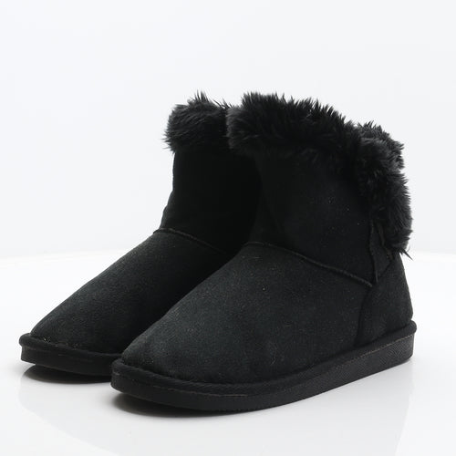 Preworn Womens Black Polyester Shearling Style Boot UK 5