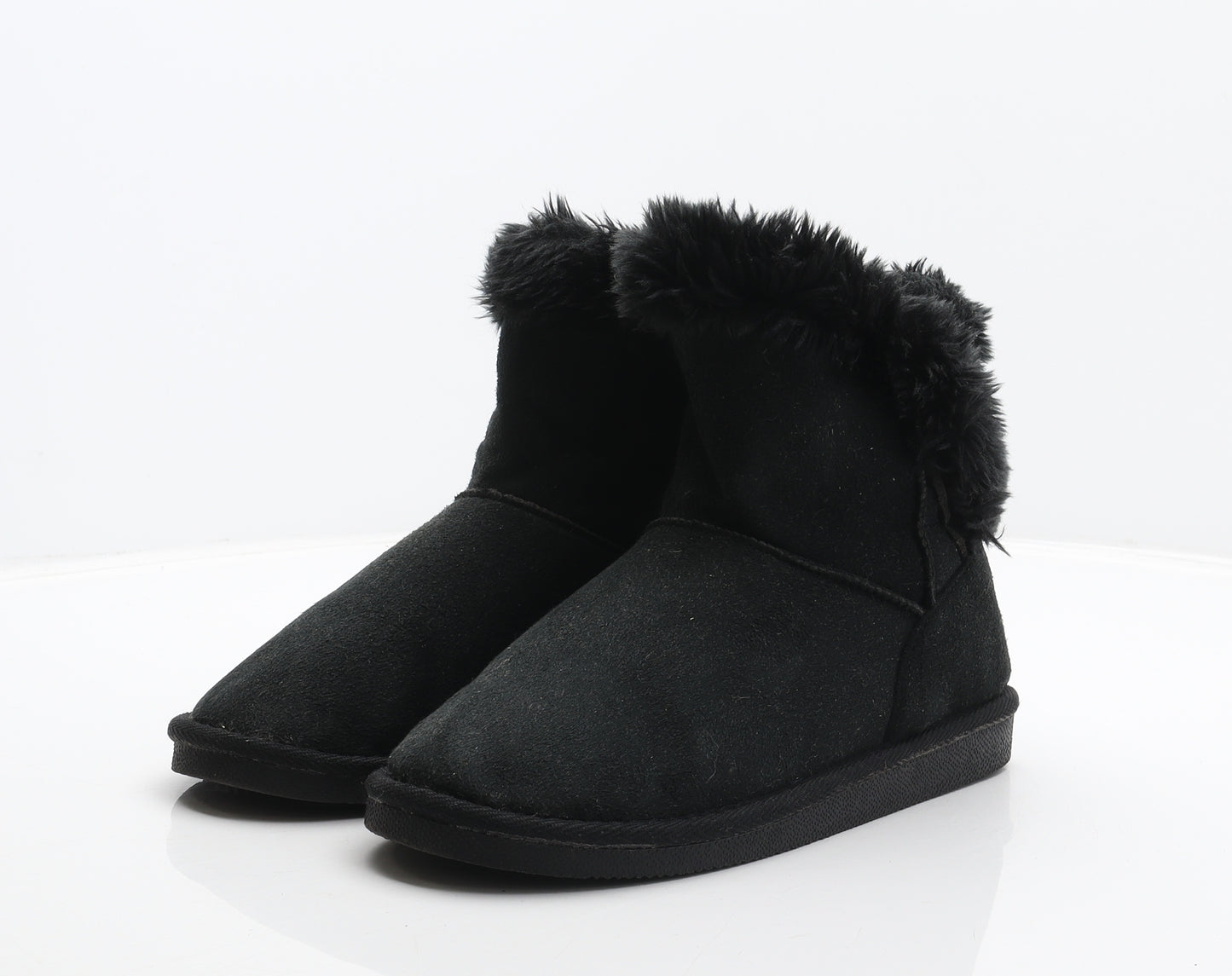 Preworn Womens Black Polyester Shearling Style Boot UK 5