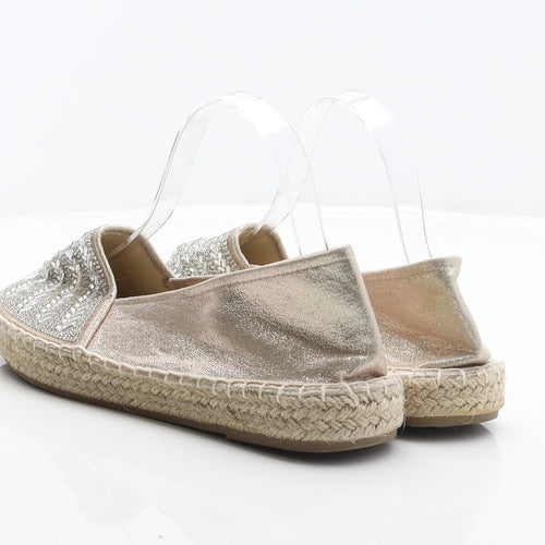 Primark Womens Gold Polyester Espadrille Casual UK 7 40
