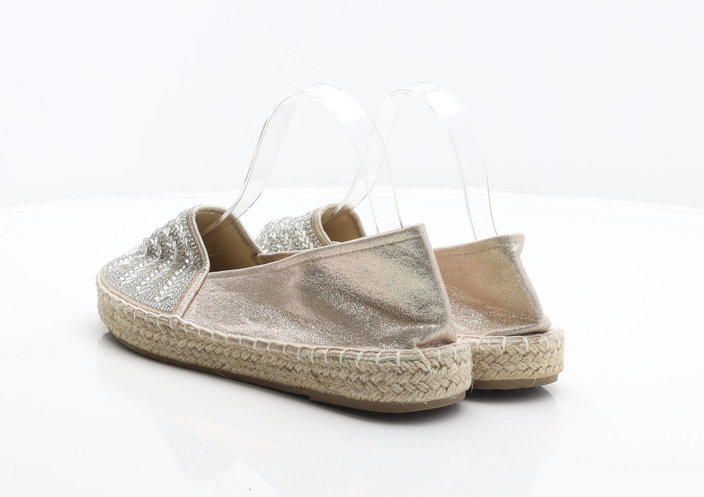 Primark Womens Gold Polyester Espadrille Casual UK 7 40