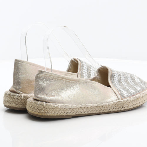 Primark Womens Gold Polyester Espadrille Casual UK 7 40