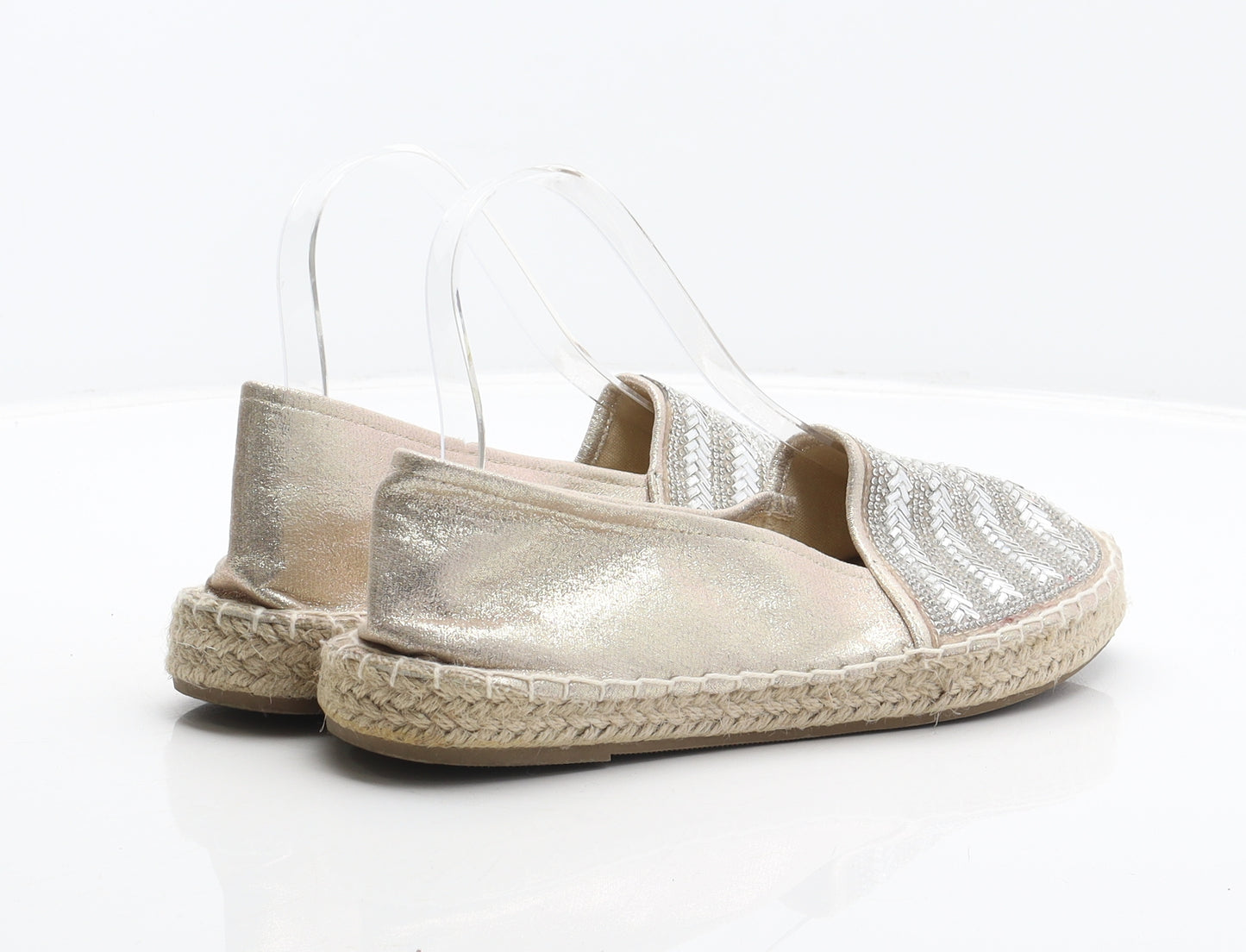 Primark Womens Gold Polyester Espadrille Casual UK 7 40