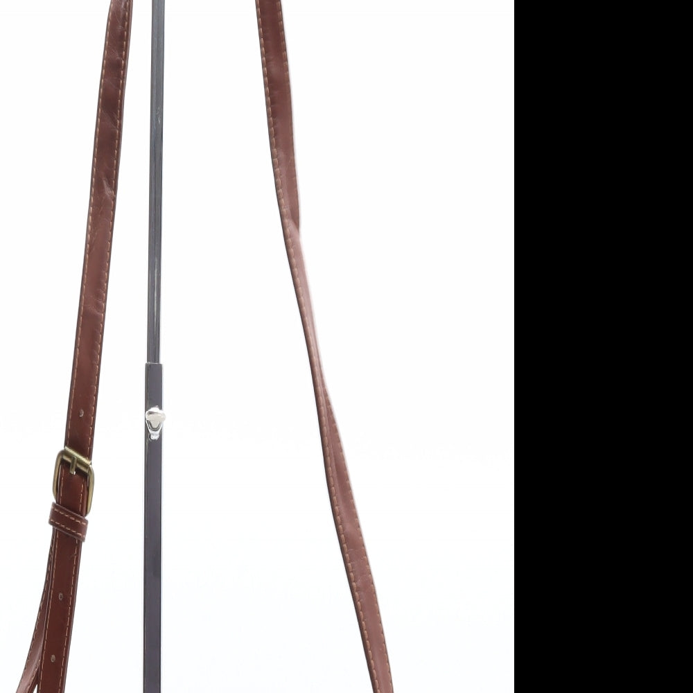 Atmosphere Womens Brown Gold Geometric Polyethylene Crossbody Size Small