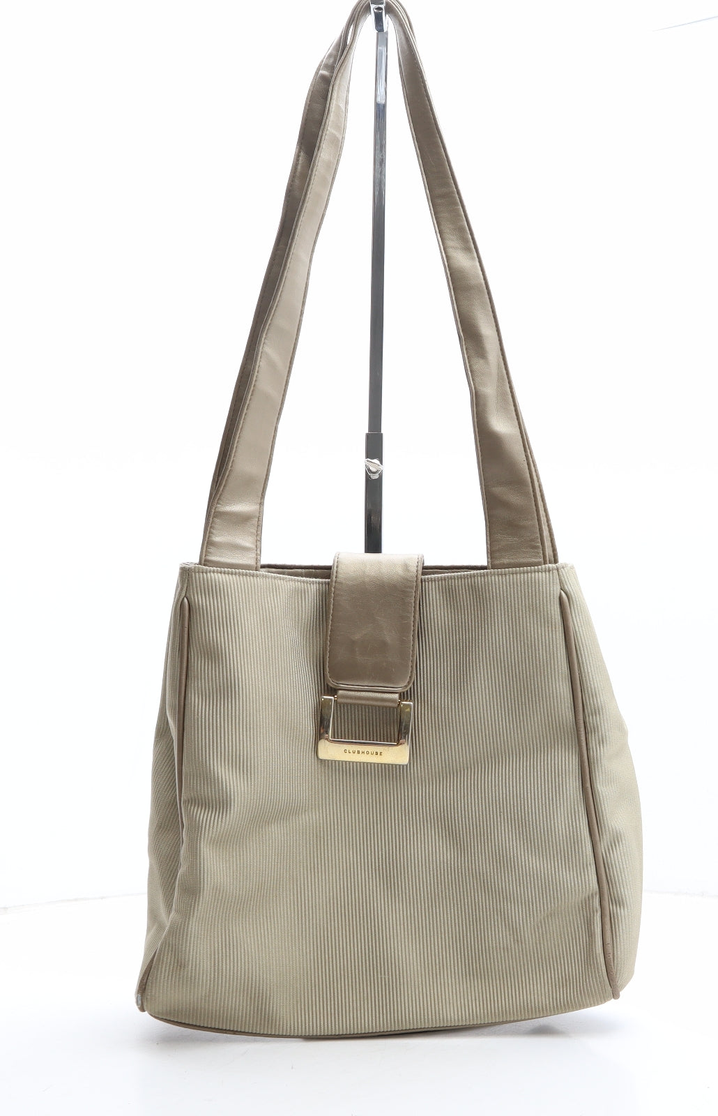 ClubHouse Womens Beige Polyester Shoulder Bag Size Medium