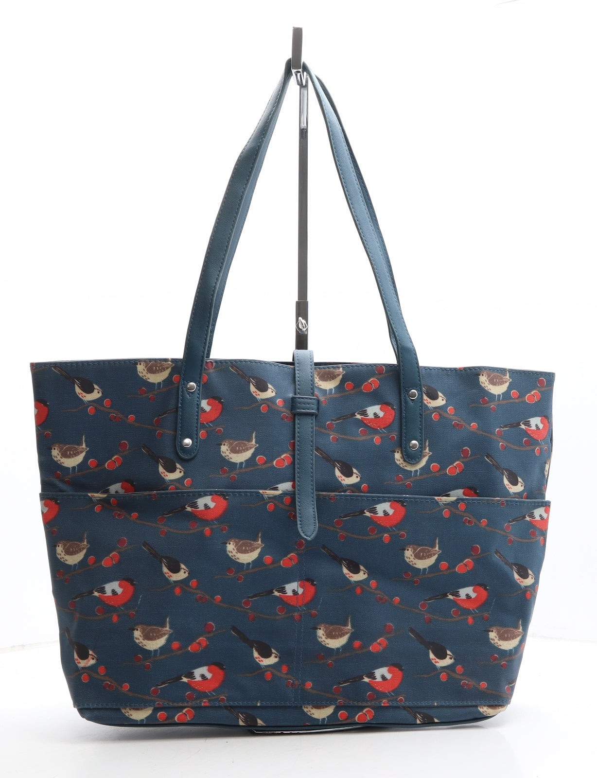 Giving Nature A Home Womens Blue Geometric Polyester Shoulder Bag Size Medium - Robins