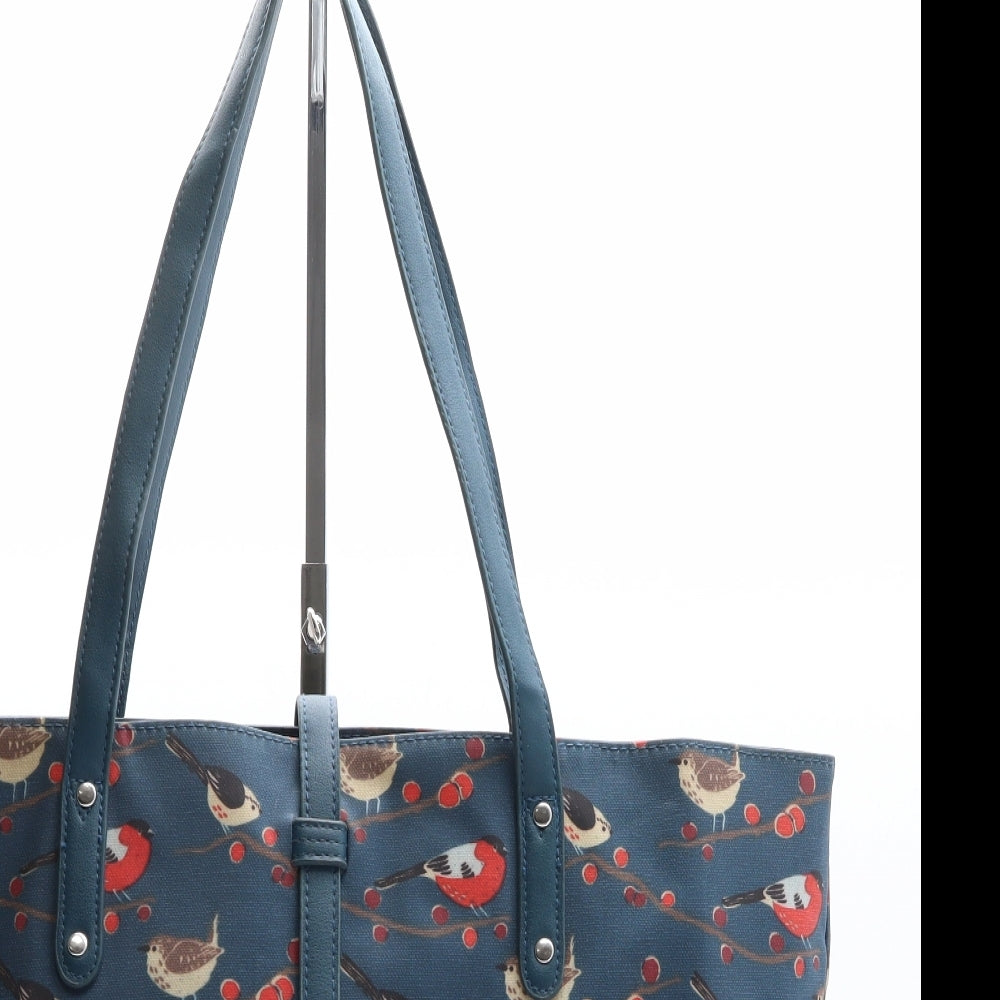 Giving Nature A Home Womens Blue Geometric Polyester Shoulder Bag Size Medium - Robins