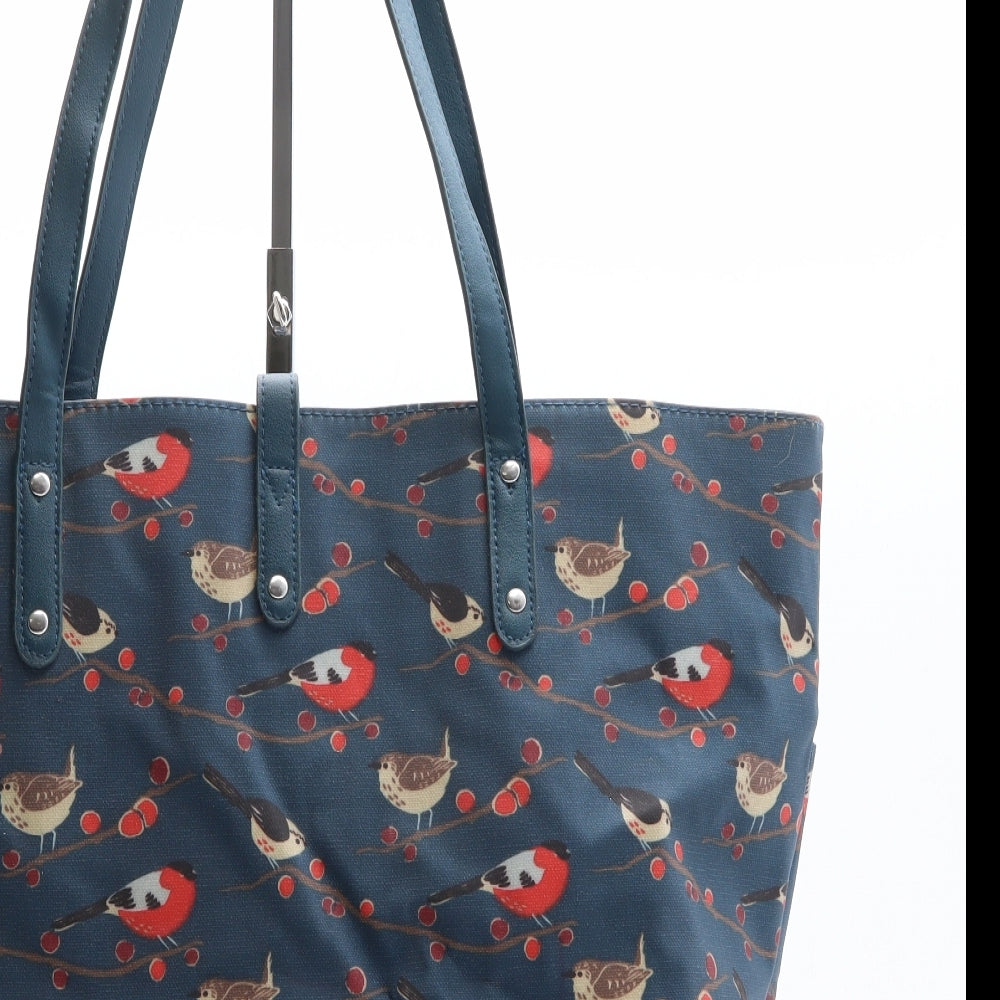 Giving Nature A Home Womens Blue Geometric Polyester Shoulder Bag Size Medium - Robins