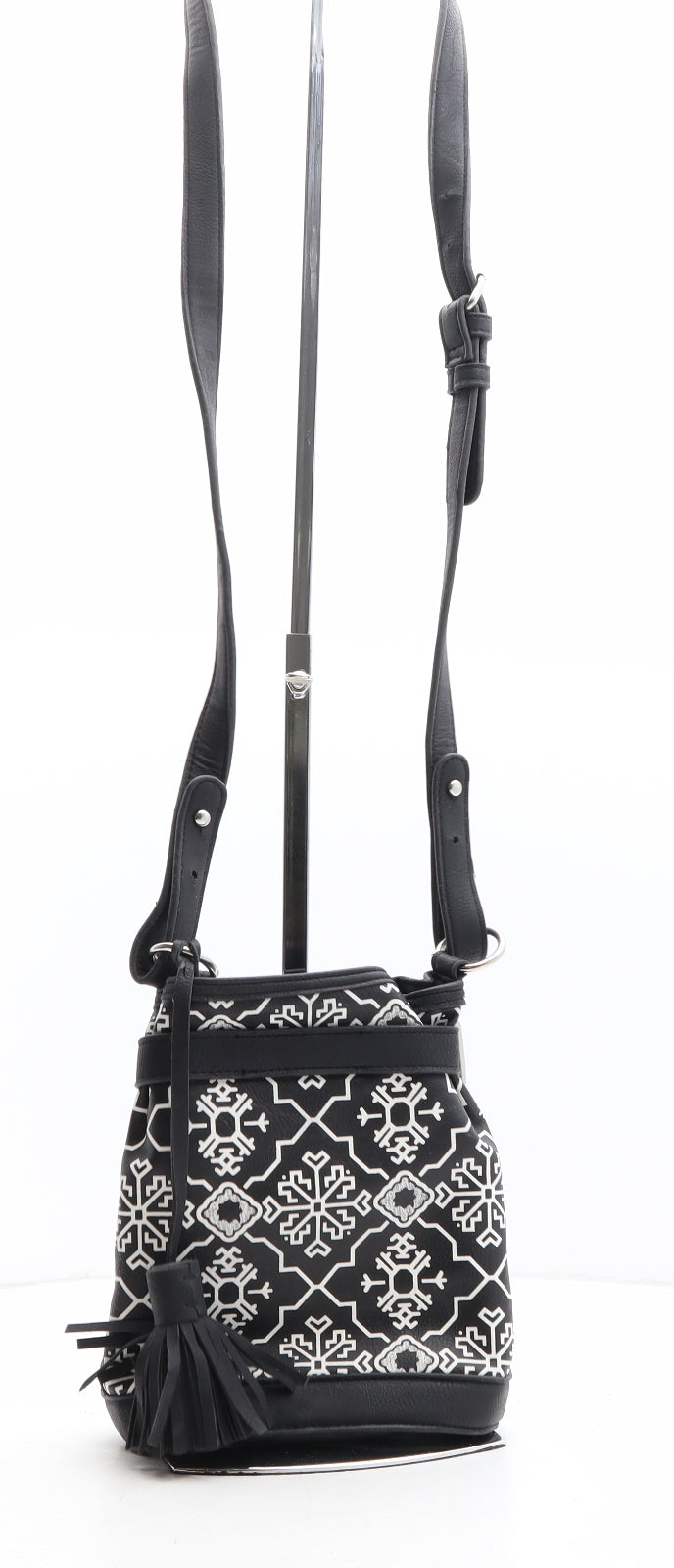 Topshop Womens Black Geometric Polyethylene Pouch Size Mini