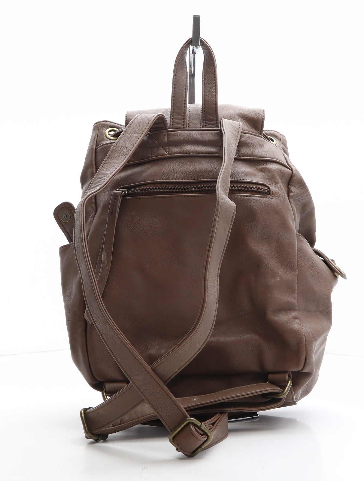 Betty Barclay Womens Brown Polyethylene Backpack Size Large