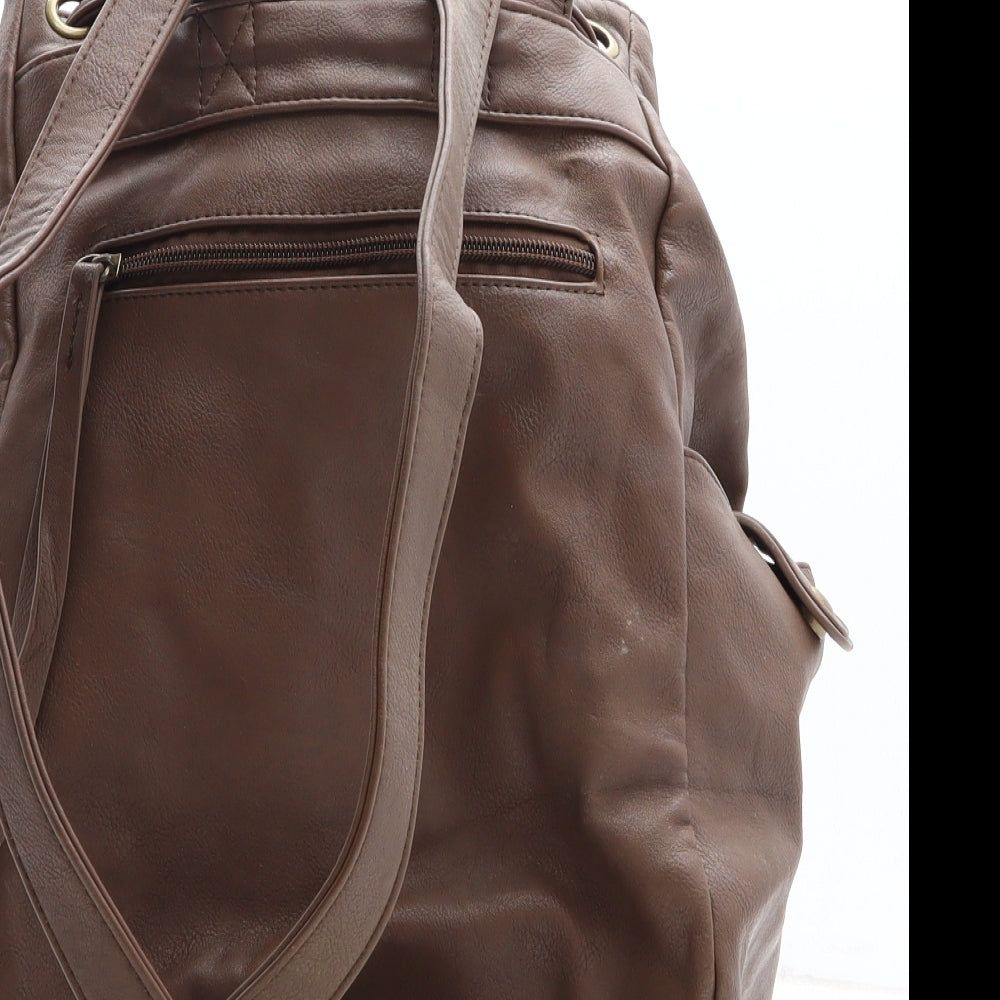 Betty Barclay Womens Brown Polyethylene Backpack Size Large